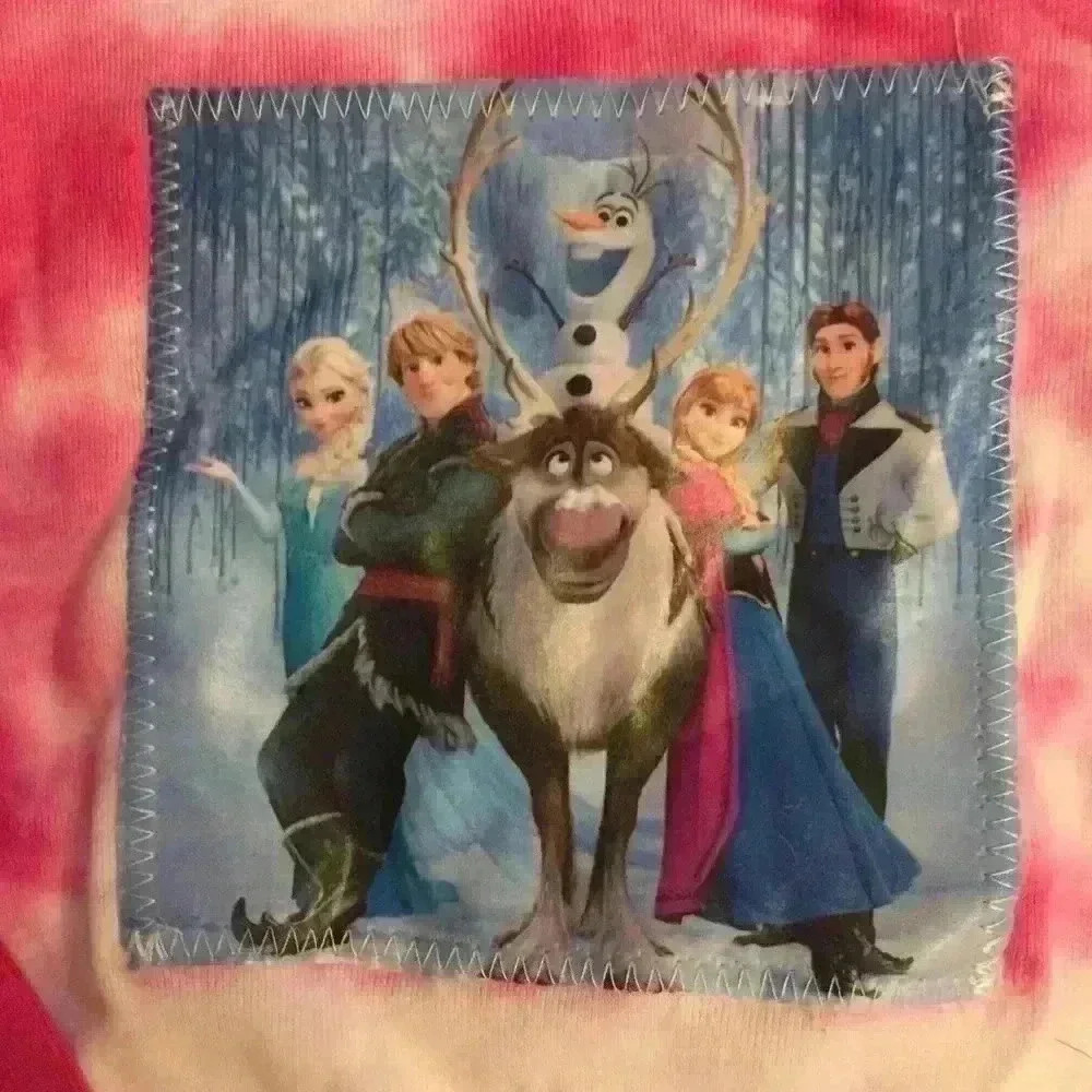 New! Disney Frozen Olaf Ana Elsa Tie dyed long sleeve shirt girl XL handmade - Picture 2 of 4